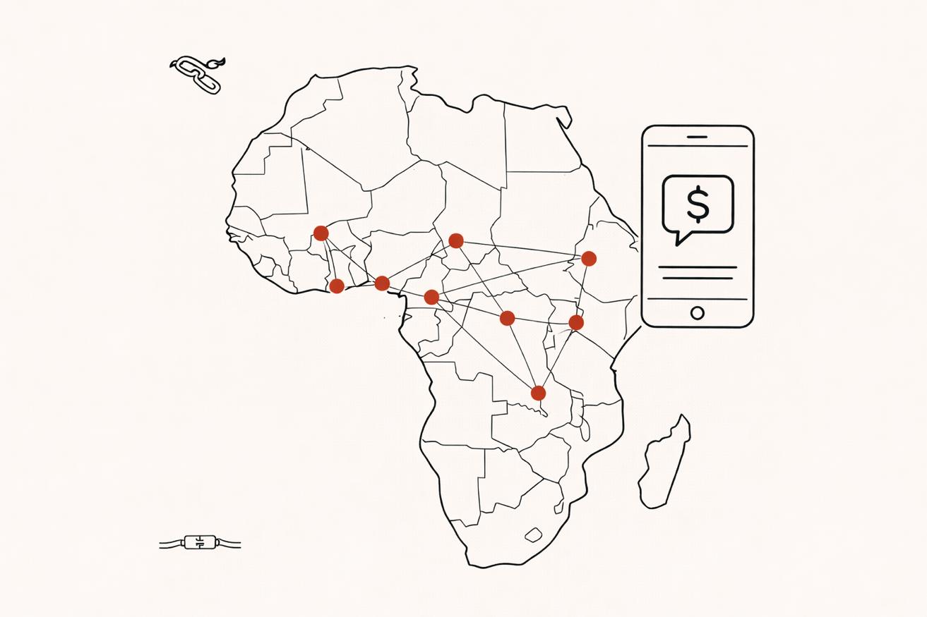 Traditional rail vs stablecoin rail Africa - 15% lost in fees vs $98-99 recipient gets