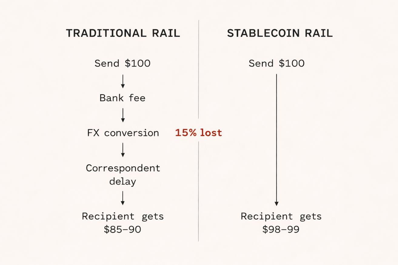 Off-ramp infrastructure moat Africa stablecoin USDT USDC to local fiat Naira Shillings CFA
